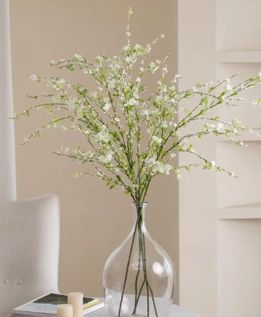 42'' Artificial Spiraea Thunbergii Branch, Snow Willow, Silk Faux Flowers for Home Decor, Events, and Gifts