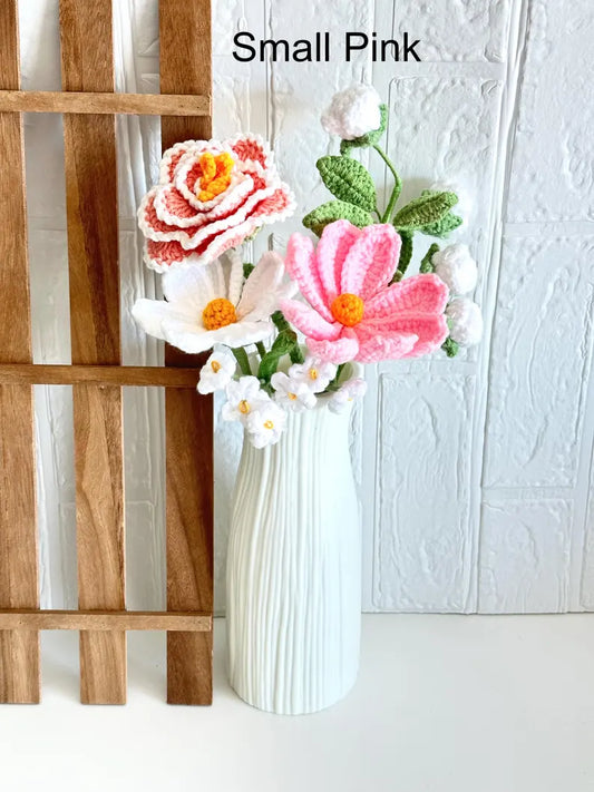 Crocheted flowers Bouquet, Tulip,Rose,Cosmos, lily of valley, wedding, handmade, valentines, Birthday, mothers day ,Gift, Finished product